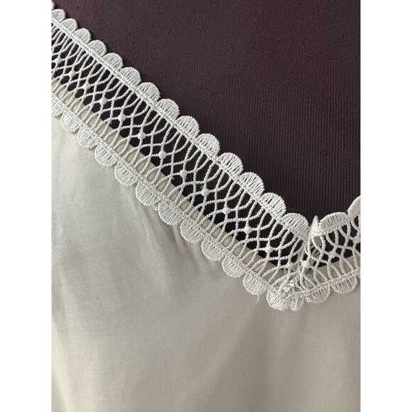 Magali Pascal Slip Dress Medium Cream Lace Trim Adjustable Straps Luxury Base - Picture 3 of 16